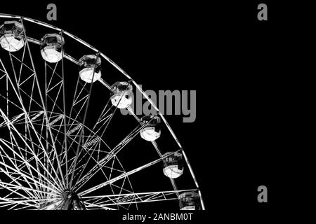 La nuit, Ferris Wheel à la jetée de Bournemoth Banque D'Images