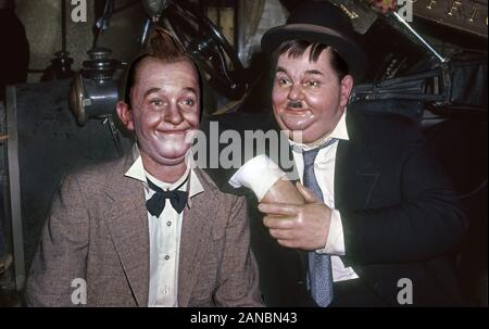 Laurel et Hardy à personnages de cire Movieland Wax Museum à Buena Park, ca circa 1980 Banque D'Images