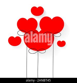Big Red Heart, isolé sur fond blanc, Vector Illustration Illustration de Vecteur