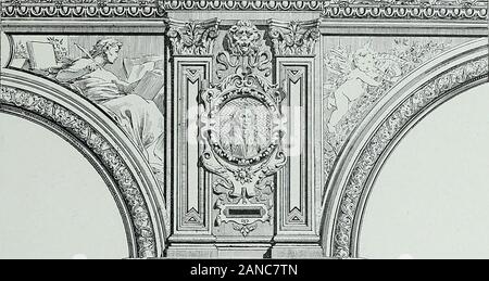 Le nouvel hôtel de ville de Paris, 1872-1900 . ,^ALON LOBAU.FRAGMENT DE DÉCORATION DU PLAFOND.^LULLlXLLLlJJ^LL lin ijOf UJLrlJJlIi^^^. Banque D'Images