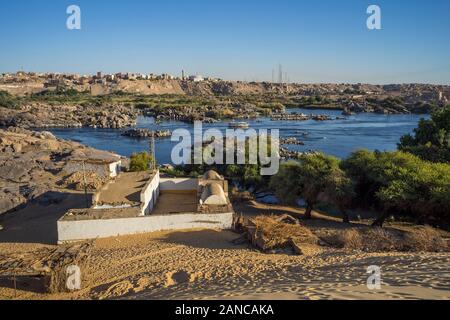 Un village de Nubie à Assouan Banque D'Images