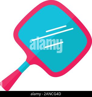 Design plat miroir à main ombre portée de l'icône de couleur. Petit outil d'auto-mobile et un miroir de rasage. Hairstylist accessoire. Instrument d'montrant retour Illustration de Vecteur