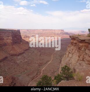 Début de l'été dans l'Utah : vue sur la Shaber Trail dans l'île dans le Sky District du parc national de Canyonlands Banque D'Images