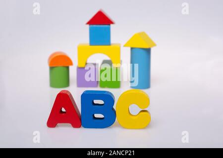 Abc alphabet coloré de lettres et de la société au concept d'éducation Banque D'Images