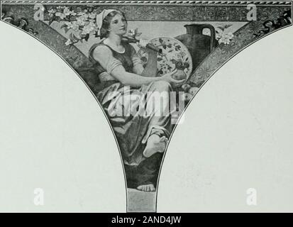 Le nouvel hôtel de ville de Paris, 1872-1900 . GRANDE SALLE DES FICTES.CARIATIDE dangle. Renommées, qui se dispersent aux quatre coins de lhorizon.La composition serait disposée dans le sens,longitudinale de façon à multiplier les figures et à donner plus détendue,plus de profondeur au ciel. Sur lobjection que la composition-tion interprétait une pure abstraction, larchitecte de lHôtelde Ville, M. Deperthes, soumettre comme sujet du plafond i38 LE NOUVEL HÔTEL DE VILLE. central : " la Ville de Paris conviant le monde à ses fêtes. "M. Benjamin Constant, qui accepta la proposition fut ensuiteadoptée pa Banque D'Images