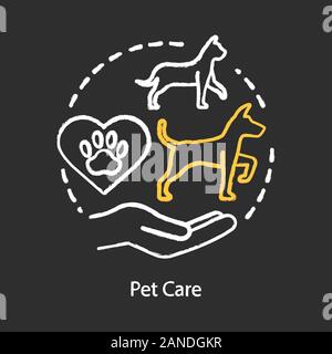 Pet Care concept craie icône. Clinique vétérinaire des animaux domestiques idée. Aider les blessés les chats, l'adoption. Traitement vétérinaire. Centre d'appui et d'abri. Illustration de Vecteur