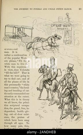 Nouveau Colorado et le Santa Fe Trail . e, jusqu'à ce que ses compagnons ont commencé à se sentir comme si ils lui hadknown toute sa vie en cette qualité. Ainsi quand, un court laps de temps depuis, un honnête mineur, avec qui l'writerwas conversant amicalement à Kansas City, a fait remarquer, Waal, Colonel, j'al-bas que lorsque vous git dehors là sur la gamme en couleur, sayits^ydo youll un blanc mans pays, le destinataire savait bien que son rankwas enfin réglée. Ainsi, le Colonel, qui pourrait s'appeler,seules liaving pas de régiment et pas de personnel, mais le fait d'avoir ce qui était beaucoup mieux pour hispeaceful et sa description, la compagnie de Banque D'Images