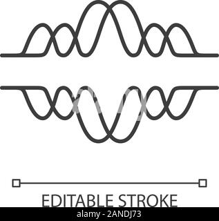 Les vagues qui se chevauchent l'icône linéaire. Fine ligne illustration. L'enregistrement vocal, signal radio. Niveau de la fréquence de la musique abstraite. L'amplitude du bruit. Symbole de contour. Illustration de Vecteur