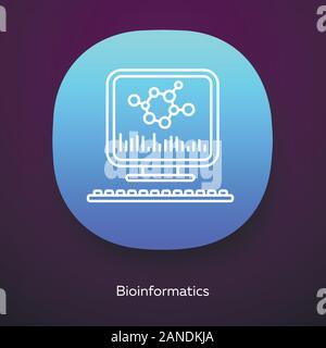 Icône de l'application de la bioinformatique. La recherche sur le génome humain. L'analyse de l'information biochimique par ordinateur. La biogénétique. UI/UX interface utilisateur. Appl Web ou mobile Illustration de Vecteur