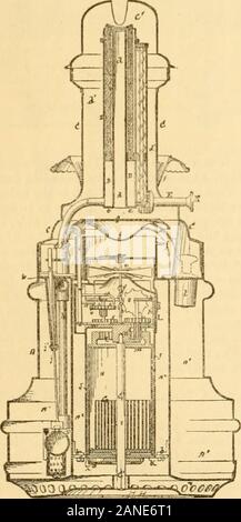 Appletons' cyclopedia de mécanique appliquée : un dictionnaire de l'ingénierie mécanique et les arts mécaniques . f cette description. L'un des premiers a été standardforms que conçu par CarceL 77W Lampe d'Hitchcock, inventé par M. Robert Hitchcock de Watertown, N. Y., en 1868, est animprovement sur la Carcel lampe. Sa construction sera compris de figues. 2546 à 2552.C'est une force-blast pour brûler la lampe sans l'huile de saindoux une cheminée, globe, ou se substituer à l'autre. Le même moteur et pompe fournit à la fois l'huile et l'air au point de combustion. Un sectionalview générale de la lampe est donnée à la Fig. 2 Banque D'Images