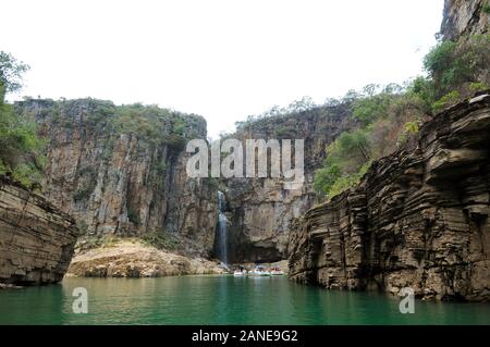 Capitol, Minas Gerais, Brésil, 26 Novembre 2019. Canyons Waterfall situé à Capitolio dans l'état de Minas Gerais. Banque D'Images