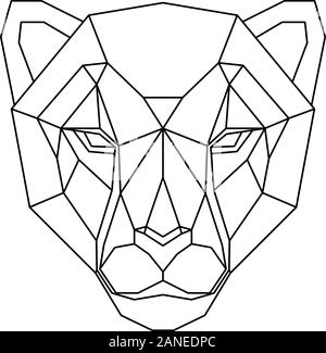 Résumé de tête polygonale guépard. Illustration vecteur géométrique. Illustration de Vecteur
