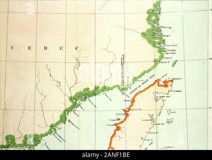 Les pêches de la côte de l'Atlantique Nord : travaux dans les pêches de l'Atlantique Nord avant l'arbitrage de la Cour permanente d'arbitrage de La Haye : en vertu des dispositions du Traité général d'arbitrage du 4 avril 1908, et l'accord spécial du 27 janvier 1909, entre les États-Unis d'Amérique et la Grande-Bretagne . 61° 60 59 58 57 56 nous. SlBiu-bt- JE SI Banque D'Images