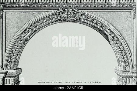 Le nouvel hôtel de ville de Paris, 1872-1900 . MOTIF DE L'échevinage. -^^Sr/ ?/..^.&gt ;^^^-. :. .O^... ^^- ;/^.-&gt;t&gt;y.^^^^^ ;&gt ;..^. - ^.s^JjJLf riy. fJJ J..XF, J." F. J. ,F. B f. fLf J F JJJ JJ^^J J J,. II INAUGURATION DE LHOTEL DE VILLE LHôtel de ville a été dégonflé le 14 juillet 1882, par lePrésident de la République. Les architectes, en y employant plusieurs semaines, pendentif,huit cents ouvriers, étaient par-Vénus à aménager la Grande Salle des Fêtes, la Salle des séancesdu Conseil municipal, et la Salle Saint-Jean. M. Lavastre avaitpeint, décor de théâtre, salle de la voûte de la Grande Salle d Banque D'Images