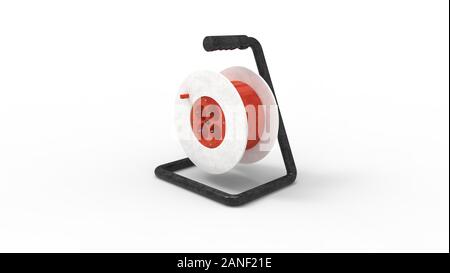 Un rendu 3D electrictity mobile prise de poste isolé en fond blanc Banque D'Images