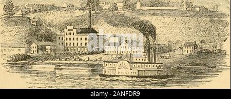 Tous les états de l'Ouest et Territoires . s de passer des bateaux à vapeur. C'est 125 milles au-dessus de Jefferson City, et 250 à partir de St Louis. Il contient le comté de bâtiments, 8 églises, l'MasonicCollege, une institution florissante, sous le patronage de la fra-ternity maçonnique de l'état, et d'environ 5 000 habitants. Fayette, dans le comté où est situé à Lexington, classe le deuxième inwealth au Missouri. Le chanvre est la plus importante de la production. Inexhausti-ble lits de charbon bitumineux sont trouvés dans presque chaque partie du comté, et le sol est riche et fertile. La mise en place de la McGrews MM. Banque D'Images