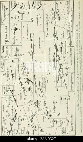 Les dépôts de minéraux utiles et les rochers ; leur origine, la forme et le contenu . sive groupe en chlorite, hornblende--, et l'actinolite-amphibolites.selon le groupe Krusch schisteuse est également pas simple. Préoccupation à l'âge de ces roches eruptives, il est probable que pas onlyolder rocks mais plus jeunes ont également subi une déformation. Les filons d'or de Kalgoorlie sont intimement associés à l'amphi-bolites. Bien que l'âge de ces roches à l'heure actuelle ne peut pas être definitelysettled, néanmoins, en fonction de l'Krusch, compter d'thedeposits et la nature de leur remplissage, il Banque D'Images