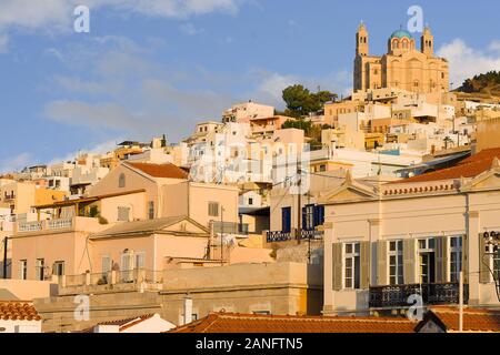 L'île de Syros Grèce : Anastaseos Vrodado dans l'église. Banque D'Images