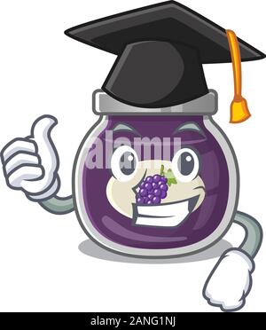 Heureux et fier de la confiture de raisin noir portant une graduation hat Illustration de Vecteur