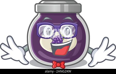 Personnage de Geek Design Confiture de raisins Illustration de Vecteur