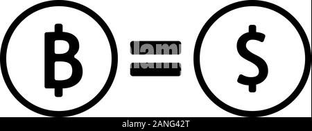 Bitcoin et symboles du dollar. Concept de commerce mondial des cryptocurrencies Illustration de Vecteur