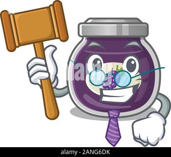 Confiture de raisins juge intelligente dans Mascot cartoon character style Illustration de Vecteur