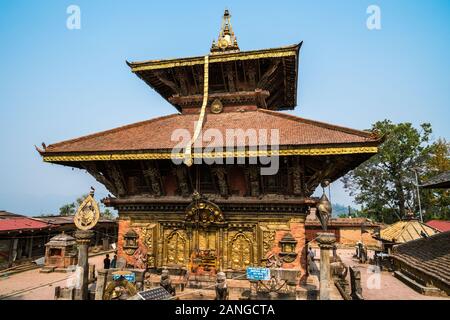 Temple de Changu Narayan dans la vallée de Katmandou, Népal Banque D'Images