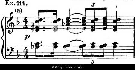 L'harmonie moderne, son explication et l'application . DEBUSSY, ^ImageslN ? 1. Utilisé dans une méthode qui suit le système strictement,on ne doit pas considérer ces accords comme requiringProgression j-résolution. Les compositeurs qui adoptent ce système,préfèrent généralement la motion pour harmomc échelle pro-régression, avec une note commune comme lien, si possible. DEBUSSY, Pelleas 3. (B) h^} "H f jiil à rpppr ^ J [ Banque D'Images