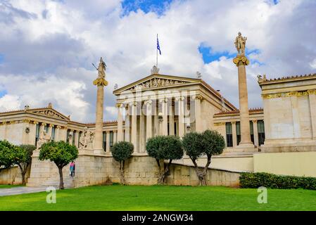 Académie d'Athènes, l'académie nationale de la Grèce à Athènes, Grèce Banque D'Images