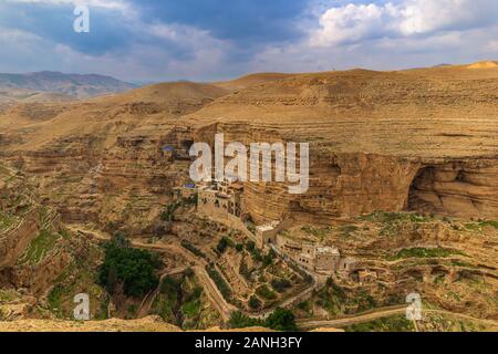 Monastère orthodoxe de Saint George dans le Wadi Qelt, Israël Banque D'Images