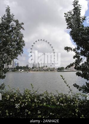 Singapour Singapour - Le 26 février 2016 Big Eye roue fée dans port de Singapour Banque D'Images