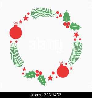 Couronne de Noël fond de carte de vœux. Vector illustration. Illustration de Vecteur