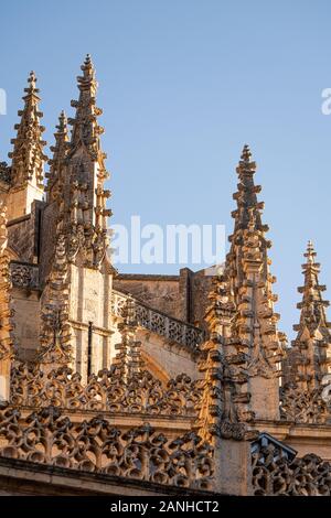 Le toit de la cathédrale de Segovia, Ségovie, Espagne Banque D'Images