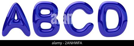 Ballons font. Brillant bleu lettres sous la forme de balles Banque D'Images