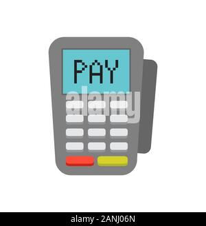 Vector machine de paiement et carte de crédit. Terminal de Point de vente confirme le paiement par carte de crédit, débit, invoce. Vector illustration dans télévision design. Les paiements NFC concept. Concept isométrique paiements NFC Illustration de Vecteur