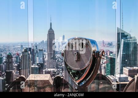 Point de vue du télescope Rockfeller Building New York United States 10/04/2014 Banque D'Images