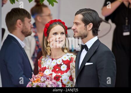 Stockholm, SUÈDE - 11 JUIN 2019 : la famille royale suédoise au Prix de la musique polaire 2019. Le Prince Carl Philip Et La Princesse Sofia De Suède. Banque D'Images