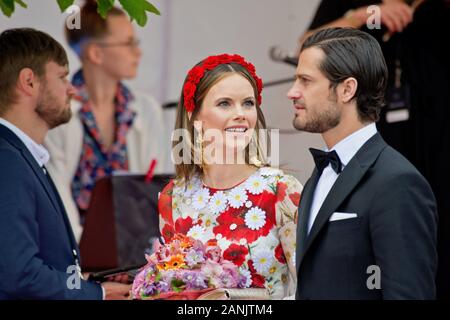 STOCKHOLM, Suède - le 11 juin 2019 : la famille royale suédoise au Polar Music Prize. Banque D'Images