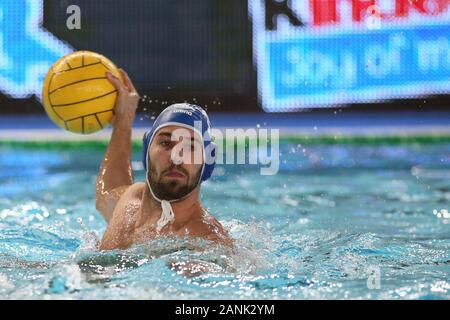 Konstantinos kakaris (Grèce) au cours de l'enceinte quadrangulaire - Hongrie contre la Grèce, Cuneo, Italie, 04 Jan 2020, Waterpolo Waterpolo Équipe internationale Banque D'Images