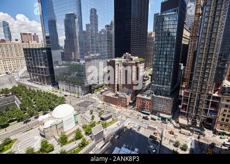 New York, USA - Juillet 05, 2018 : animation de New York City centre-ville moderne vu de dessus. Banque D'Images