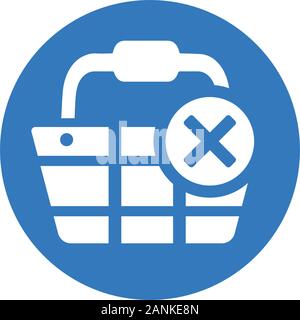 Bien organisé et totalement modifiable Déposer panier icône vecteur, supprimer de votre panier pour toute utilisation comme support d'impression, le web, les images, l'utilisation commerciale o Illustration de Vecteur