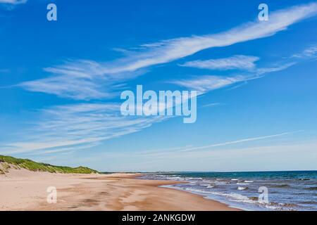 Une vaste étendue de plage à Greenwich dans le parc national de l'Île du Prince-Édouard, Canada Banque D'Images