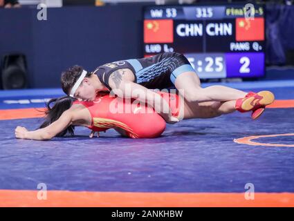 Rome, Italie. 17 Jan, 2020. qlanyu pang (Chine) catégorie ww 53 kg pendant 1Â° Tournoi International de la série Classement - Jour3, lutte à Rome, Italie, le 17 janvier 2020 : Crédit Photo Agency indépendante/Alamy Live News Banque D'Images