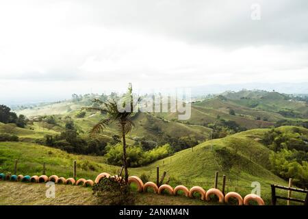 Les paysages naturels de l'affût de Filandia, Quindío en Colombie. Banque D'Images