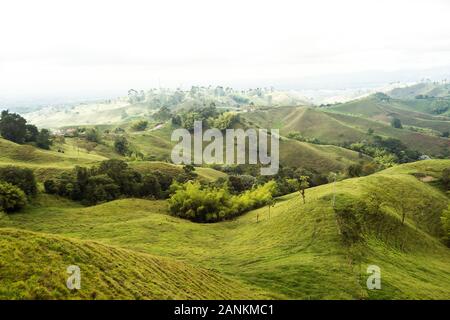 Les paysages naturels de l'affût de Filandia, Quindío en Colombie. Banque D'Images