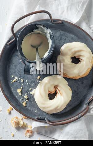 Doux et délicieux beignets espagnol prêt à manger Banque D'Images