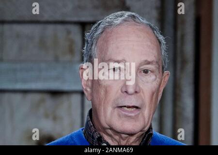 Monterey, USA. 17 Jan, 2020. Monterey, Californie, USA 17 janvier 2020 candidat à l'élection présidentielle 2020 Mike Bloomberg parle à un événement la semaine du climat à Monterey, Californie. Il est à la recherche de soutien pour sa tentative d'être le candidat démocrate à concurrencer candidat républicain en novembre - être que le Président Donald Trump ou quelqu'un d'autre après sa mise en accusation. Credit : Motofoto/Alamy Live News Banque D'Images