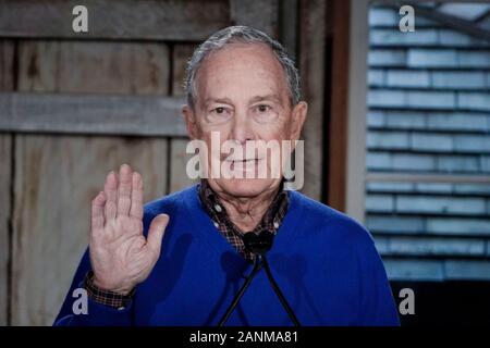 Monterey, USA. 17 Jan, 2020. Monterey, Californie, USA 17 janvier 2020 candidat à l'élection présidentielle 2020 Mike Bloomberg parle à un événement la semaine du climat à Monterey, Californie. Il est à la recherche de soutien pour sa tentative d'être le candidat démocrate à concurrencer candidat républicain en novembre - être que le Président Donald Trump ou quelqu'un d'autre après sa mise en accusation. Credit : Motofoto/Alamy Live News Banque D'Images