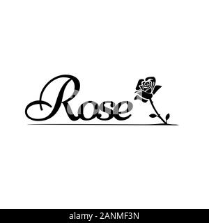 Beauté simplement parole de rose lettre vector illustration Illustration de Vecteur