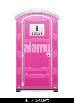 Des toilettes portables sur un fond blanc. Vector illustration. Banque D'Images